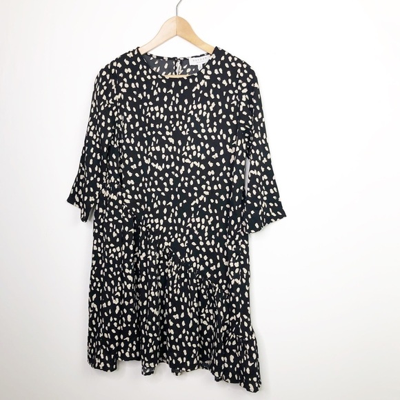 Hayden LA Black with tan spots asymmetrical dress - Picture 9 of 12